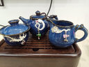 器美优品 茶具套装建盏镶鎏银曜变天目釉功夫茶具整套陶瓷泡茶壶茶杯送礼 蓝菲茶壶盖碗蛟龙 11件 实拍图