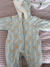 博睿恩新生婴儿衣服冬季宝宝爬爬服可爱连帽加绒夹棉保暖连体衣 狐狸树 80cm 实拍图