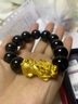 CEMNI千年珠宝 黄金貔貅手链男足金999转运珠手串女3D硬金玛瑙手链礼物 1貔貅+16mm玛瑙【约4g】超大版 实拍图