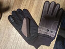 啄木鸟真皮手套男秋冬季骑车摩托车加绒加厚触屏保暖防风防溅水猪皮手套 黑色【加绒加厚+可触屏】 实拍图