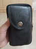 新款男士真皮手机包头层牛皮手机腰包穿皮带多功能挂包工地干活 鸡眼扣黑色 18厘米 实拍图