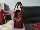 袋鼠品牌中年妈妈手提包真皮包包女包2025新款时尚牛皮斜挎包红色婚包 酒红色（礼盒+手包卡包） 实拍图