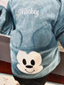 迪士尼（Disney）儿童罩衣秋冬防水反穿衣灯芯绒宝宝吃饭罩衣加厚围兜 玩耍蓝（4-6岁）110-120 实拍图