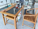 溪木工坊 阳台茶桌新中式实木小茶台烧水壶上下水一体泡茶桌 1.2m茶桌A款+圈椅+清风高凳*2 实拍图