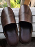 KuanVei羊皮拖鞋秋冬季包头居家皮拖鞋男防滑真皮女家用高档室内凉鞋 棕色-全包款 43 -44码【30号】 实拍图