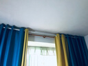 梦达莱免打孔伸缩杆窗帘成品一整套遮光客厅卧室定制隔断门帘保暖遮阳帘 雾霾蓝+黄（当天发货） 适用宽3.6-4.0米【窗帘高2.7米】 米 实拍图