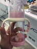 格林博士新生儿玻璃防胀气倒置奶瓶宽口径手柄吸管奶瓶婴幼儿宝宝奶瓶 蓝色玻璃180ml（S奶嘴） 实拍图