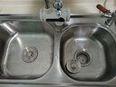 水贞不锈钢水槽双槽加厚拉丝洗菜盆厨房洗碗池洗菜池双盆水池套餐台下 加厚款双槽75*40基础款 实拍图