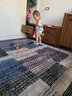 众弘简约现代客厅地毯绒面榻榻米格子茶几垫卧室床边毯北欧满铺床头毯舒适防滑可睡欧美欧式满铺可机洗撸猫感 罗马格 200*240CM 实拍图