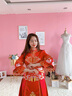 红妆饰佳 秀禾服新娘2025新款中式婚纱礼服结婚敬酒服旗袍女 深红色无钻款 M 晒单实拍图