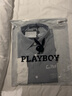 花花公子（PLAYBOY）衬衫男七分袖夏季男士短袖衬衣男冰丝休闲宽松男装外套 蓝白 3XL  实拍图