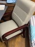 众琛 会议椅子实木办公椅麻将椅子会客椅布艺家用靠背椅棋牌室电脑椅 米色细麻布 90-120度(含) 固定扶手 升级款 实拍图