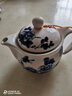 杰艺陶瓷茶壶大号单壶功夫茶具青花瓷品茗杯山水青花泡茶壶大容量茶壶 双层茶壶-(青花牡丹) 实拍图