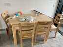 尊禾 实木餐桌家用可折叠伸缩吃饭大圆桌子餐桌椅组合1.38米1桌4椅  实拍图