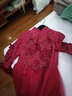 麦斯贝思敬酒服新娘新款冬季加厚酒红色长袖中式回门服结婚晚礼服女秋冬 酒红色长款加厚 XL 实拍图