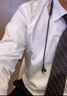 啄木鸟（TUCANO）衬衫男士竹纤维长袖衬衣商务休闲时尚百搭韩版上衣男装 白色C 3XL 实拍图