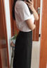 伯德小姐黑色职业西装裙女正装直筒a字裙过膝长裙面试半身裙 QZ42 黑色【常规版】 更多人购买 M -适合100-110斤可穿 实拍图