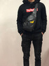 波斯丹顿单肩包男斜挎包胸包男士休闲背包 黑色单眼（PU材质） 实拍图