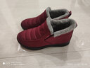 布瑞京老北京布鞋女棉鞋冬季加绒保暖防水雪地鞋妈妈防滑休闲中老年鞋子 红色 （女款）B78896 37 实拍图