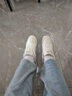 PIPH真皮小白鞋女2025夏季新款女鞋平底运动鞋休闲板鞋透气网鞋旅游鞋 米灰色【单里款】HX58231 38 实拍图