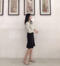 欧贝汐高腰鱼尾裙女新款港味春夏春秋冬季百搭半身裙女裙荷叶边裙 黑色 M 实拍图