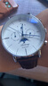 艾浪日月星辰七针机械手表新款多功能男士自动机械表时尚潮流防水腕表 白面银壳棕皮带 实拍图