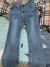 真维斯（Jeanswest）牛仔裤女2025秋季微喇裤高腰显瘦小个子水洗裤子女浅蓝色2XL 实拍图