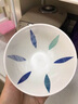 半物生活 日式饭碗 家用陶瓷碗汤碗小面碗斗笠碗防烫高脚碗 创意早餐麦片碗甜品碗喇叭碗釉下彩手绘碗餐具 5寸高脚碗-波浪款 实拍图