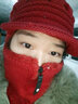 谦饰祥 帽子女中老年冬季休闲加厚毛线帽加绒保暖围巾妈妈帽连体针织帽 酒红 55-61有弹性 实拍图