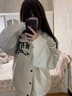 迪伽达蜘蛛棒球服夹克男女春秋季美式复古高街上衣宽松休闲潮流外套男 TMZXF-W272杏色 XL 实拍图