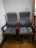 众琛 办公椅麻将椅子家用四脚实木质布艺高靠背椅带扶手电脑椅会议椅 黑色皮革 实拍图