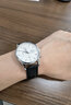 卡罗莱男士手表全自动机械表运动男表防水多功能时尚真皮精钢带夜光腕表 银色白色皮带 CA1112 实拍图