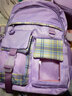 派格威新款小学生书包女孩1-3-6年级9儿童初中生减负超轻便双肩包防泼水 小号紫色【玩偶+装饰卡+补习袋】 实拍图
