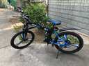 Jeep 吉普自行车折叠山地车前后双减震碟刹变速山地自行车-战神 战神-黑蓝三刀一体轮 24速24寸（适合身高1.5~1.75m） 实拍图
