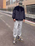 街头定艺街头篮球裤子男春秋季灰色运动裤情侣宽松束脚卫裤休闲长裤子潮 111FR灰色 XL 实拍图