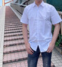 格润欧尚夏季休闲短袖衬衫男半袖纯色商务工装衬衣职业正装男装衬衫上衣 白短 3XL 实拍图