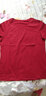 艾路丝婷夏装短袖T恤女上衣韩版修身圆领纯色棉体恤TX3361 酒红色 170/92A/XL 实拍图