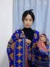 槿城民族风带帽披肩斗篷丽江新疆西藏大西北旅游拍照保暖外搭披风M263 三角形-宝蓝 实拍图