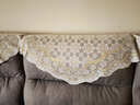 烁儿家居沙发巾蕾丝沙发靠背巾布艺沙发扶手搭巾枕靠垫巾四季通用沙发盖布 四叶草-米色加厚 85cm*90cm (长*高)三角靠背巾 实拍图
