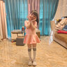 艾舞戈舞蹈服儿童女分体练功服套装女童芭蕾舞裙女孩跳舞中国舞服 藕粉-短袖（后背蝴蝶） 110 (身高105-115cm) 实拍图