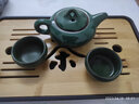 豪祥（HAOXIANG）轻奢功夫茶具干泡茶盘家用客厅办公密胺竹制沥储水嵌入式茶具托台 中长方茶字盘（黑）32×19cm 实拍图