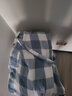 bebedog纯棉浴袍 春夏季情侣睡袍男士方格睡衣 薄款全棉柔软透气浴衣女 蓝方格男款 L 【150-165CM，90-130斤】 实拍图