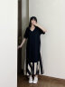 a02气质设计感黑色连衣裙2024新款女夏季短袖宽松T恤裙夏装长裙 黑色 M 晒单实拍图
