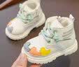 贝贝街区（BABYSTREET）学步鞋婴儿女宝宝靴子男童鞋一岁半小童秋冬季加绒棉鞋马丁靴1-3 绿色 24 155mm 适合24-30个月宝 实拍图