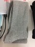 革斤威过膝袜长筒袜长袜子女学生棉纯竖条纹韩版森系堆堆袜 细竖条过膝浅灰 实拍图