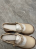 达芙妮（DAPHNE）单鞋女玛丽珍皮鞋2023春季新款学生百搭平底孕妇护士鞋 米棕 跟高2cm 37 标准码 晒单实拍图