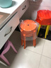 毓哲 简易塑料凳子家用板凳加厚成高凳时尚创意胶凳圆凳 加厚-橙色 实拍图