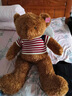 艾乐芙 复古泰迪熊公仔毛绒玩具抱熊布娃娃女生朋友抱枕生日情人节礼物 红条纹毛衣 1米 实拍图
