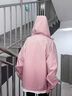 QGF渐变色冲锋上衣女新款连帽休闲外套春秋季美式宽松棒球服工装夹克 珊瑚红 L 实拍图