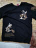 简拓 2022夏季新品薄款中国风刺绣仙鹤纯棉短袖T恤 学生情侣装体恤男大码半袖衫 2012黑色 L码(115-140斤) 实拍图